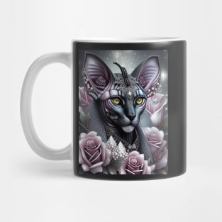 Fantasy Sphynx Cat Dazzles in Pearls Mug